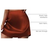 Zeagoo Womens Mini Skirts Elastic High Waisted Skirts Stain A-Line Zipper Party Club Skirt 2026(Caramel Colour)
