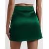 Zeagoo Womens Mini Skirts Elastic High Waisted Skirts Stain A-Line Zipper Party Club Skirt 2026(Evergreen)