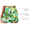 Zeagoo Womens Mini Skirts Elastic High Waisted Skirts Stain A-Line Zipper Party Club Skirt 2026(Green Floral)