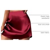 Zeagoo Womens Mini Skirts Elastic High Waisted Skirts Stain A-Line Zipper Party Club Skirt 2026(Wine Red)