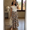 Zeagoo Women’s Skirt Chiffon Elastic High Waist Maxi Skirt with Pockets | Chiffon Elastic Waist Flowy A Line 3 Tiered Pleated Skirt With Pockets, for Work, Beach & Travel Vacation(04-wf66)