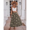 Zeagoo Women’s Skirt Chiffon Elastic High Waist Maxi Skirt with Pockets | Chiffon Elastic Waist Flowy A Line 3 Tiered Pleated Skirt With Pockets, for Work, Beach & Travel Vacation(Bf387)