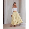 Zeagoo Women’s Skirt Chiffon Elastic High Waist Maxi Skirt with Pockets | Chiffon Elastic Waist Flowy A Line 3 Tiered Pleated Skirt With Pockets, for Work, Beach & Travel Vacation(Xh582)
