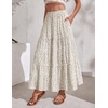 Zeagoo Women’s Skirt Chiffon Elastic High Waist Maxi Skirt with Pockets | Chiffon Elastic Waist Flowy A Line 3 Tiered Pleated Skirt With Pockets, for Work, Beach & Travel Vacation(Xh584)