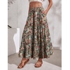 Zeagoo Women’s Skirt Chiffon Elastic High Waist Maxi Skirt with Pockets | Chiffon Elastic Waist Flowy A Line 3 Tiered Pleated Skirt With Pockets, for Work, Beach & Travel Vacation(04-wf66)