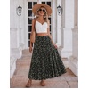 Zeagoo Women’s Skirt Chiffon Elastic High Waist Maxi Skirt with Pockets | Chiffon Elastic Waist Flowy A Line 3 Tiered Pleated Skirt With Pockets, for Work, Beach & Travel Vacation(Xh577)