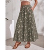 Zeagoo Women’s Skirt Chiffon Elastic High Waist Maxi Skirt with Pockets | Chiffon Elastic Waist Flowy A Line 3 Tiered Pleated Skirt With Pockets, for Work, Beach & Travel Vacation(Bf387)