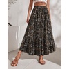 Zeagoo Women’s Skirt Chiffon Elastic High Waist Maxi Skirt with Pockets | Chiffon Elastic Waist Flowy A Line 3 Tiered Pleated Skirt With Pockets, for Work, Beach & Travel Vacation(03-xh566)
