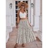 Zeagoo Women’s Skirt Chiffon Elastic High Waist Maxi Skirt with Pockets | Chiffon Elastic Waist Flowy A Line 3 Tiered Pleated Skirt With Pockets, for Work, Beach & Travel Vacation(Xh583)