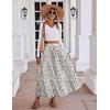 Zeagoo Women’s Skirt Chiffon Elastic High Waist Maxi Skirt with Pockets | Chiffon Elastic Waist Flowy A Line 3 Tiered Pleated Skirt With Pockets, for Work, Beach & Travel Vacation(Xh583)