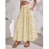 Zeagoo Women’s Skirt Chiffon Elastic High Waist Maxi Skirt with Pockets | Chiffon Elastic Waist Flowy A Line 3 Tiered Pleated Skirt With Pockets, for Work, Beach & Travel Vacation(Xh582)