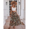 Zeagoo Women’s Skirt Chiffon Elastic High Waist Maxi Skirt with Pockets | Chiffon Elastic Waist Flowy A Line 3 Tiered Pleated Skirt With Pockets, for Work, Beach & Travel Vacation(04-wf66)