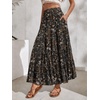 Zeagoo Women’s Skirt Chiffon Elastic High Waist Maxi Skirt with Pockets | Chiffon Elastic Waist Flowy A Line 3 Tiered Pleated Skirt With Pockets, for Work, Beach & Travel Vacation(03-xh566)