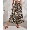 Zeagoo Women’s Skirt Chiffon Elastic High Waist Maxi Skirt with Pockets | Chiffon Elastic Waist Flowy A Line 3 Tiered Pleated Skirt With Pockets, for Work, Beach & Travel Vacation(Cx354)