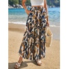Zeagoo Women’s Skirt Chiffon Elastic High Waist Maxi Skirt with Pockets | Chiffon Elastic Waist Flowy A Line 3 Tiered Pleated Skirt With Pockets, for Work, Beach & Travel Vacation(Cx354)