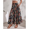 Zeagoo Women’s Skirt Chiffon Elastic High Waist Maxi Skirt with Pockets | Chiffon Elastic Waist Flowy A Line 3 Tiered Pleated Skirt With Pockets, for Work, Beach & Travel Vacation(Mz951)