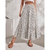 Zeagoo Women’s Skirt Chiffon Elastic High Waist Maxi Skirt with Pockets | Chiffon Elastic Waist Flowy A Line 3 Tiered Pleated Skirt With Pockets, for Work, Beach & Travel Vacation(Xh583)