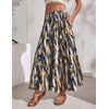 Zeagoo Women’s Skirt Chiffon Elastic High Waist Maxi Skirt with Pockets | Chiffon Elastic Waist Flowy A Line 3 Tiered Pleated Skirt With Pockets, for Work, Beach & Travel Vacation(Cx354)