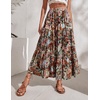 Zeagoo Women’s Skirt Chiffon Elastic High Waist Maxi Skirt with Pockets | Chiffon Elastic Waist Flowy A Line 3 Tiered Pleated Skirt With Pockets, for Work, Beach & Travel Vacation(04-wf66)