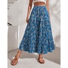 Zeagoo Women’s Skirt Chiffon Elastic High Waist Maxi Skirt with Pockets | Chiffon Elastic Waist Flowy A Line 3 Tiered Pleated Skirt With Pockets, for Work, Beach & Travel Vacation(Wf164)