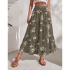 Zeagoo Women’s Skirt Chiffon Elastic High Waist Maxi Skirt with Pockets | Chiffon Elastic Waist Flowy A Line 3 Tiered Pleated Skirt With Pockets, for Work, Beach & Travel Vacation(Bf387)