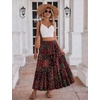 Zeagoo Women’s Skirt Chiffon Elastic High Waist Maxi Skirt with Pockets | Chiffon Elastic Waist Flowy A Line 3 Tiered Pleated Skirt With Pockets, for Work, Beach & Travel Vacation(Xh585)