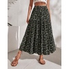 Zeagoo Women’s Skirt Chiffon Elastic High Waist Maxi Skirt with Pockets | Chiffon Elastic Waist Flowy A Line 3 Tiered Pleated Skirt With Pockets, for Work, Beach & Travel Vacation(Xh577)