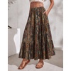 Zeagoo Women’s Skirt Chiffon Elastic High Waist Maxi Skirt with Pockets | Chiffon Elastic Waist Flowy A Line 3 Tiered Pleated Skirt With Pockets, for Work, Beach & Travel Vacation(Mz721)