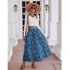 Zeagoo Women’s Skirt Chiffon Elastic High Waist Maxi Skirt with Pockets | Chiffon Elastic Waist Flowy A Line 3 Tiered Pleated Skirt With Pockets, for Work, Beach & Travel Vacation(Wf164)