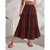 Zeagoo Women’s Skirt Chiffon Elastic High Waist Maxi Skirt with Pockets | Chiffon Elastic Waist Flowy A Line 3 Tiered Pleated Skirt With Pockets, for Work, Beach & Travel Vacation(Gz53)