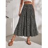 Zeagoo Women’s Skirt Chiffon Elastic High Waist Maxi Skirt with Pockets | Chiffon Elastic Waist Flowy A Line 3 Tiered Pleated Skirt With Pockets, for Work, Beach & Travel Vacation(Xh581)