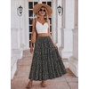 Zeagoo Women’s Skirt Chiffon Elastic High Waist Maxi Skirt with Pockets | Chiffon Elastic Waist Flowy A Line 3 Tiered Pleated Skirt With Pockets, for Work, Beach & Travel Vacation(Xh581)