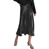 Zeagoo Skirts for Women High Waist Skirt Elegant Midi Skirt Satin(Dot Black White)