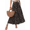 Zeagoo Women’s Skirt Chiffon Elastic High Waist Maxi Skirt with Pockets | Chiffon Elastic Waist Flowy A Line 3 Tiered Pleated Skirt With Pockets, for Work, Beach & Travel Vacation(Xh532)