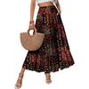 Zeagoo Women’s Skirt Chiffon Elastic High Waist Maxi Skirt with Pockets | Chiffon Elastic Waist Flowy A Line 3 Tiered Pleated Skirt With Pockets, for Work, Beach & Travel Vacation(Xh585)