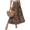 Zeagoo Women’s Skirt Chiffon Elastic High Waist Maxi Skirt with Pockets | Chiffon Elastic Waist Flowy A Line 3 Tiered Pleated Skirt With Pockets, for Work, Beach & Travel Vacation(Mz721)
