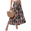 Zeagoo Women’s Skirt Chiffon Elastic High Waist Maxi Skirt with Pockets | Chiffon Elastic Waist Flowy A Line 3 Tiered Pleated Skirt With Pockets, for Work, Beach & Travel Vacation(Mz951)