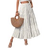 Zeagoo Women’s Skirt Chiffon Elastic High Waist Maxi Skirt with Pockets | Chiffon Elastic Waist Flowy A Line 3 Tiered Pleated Skirt With Pockets, for Work, Beach & Travel Vacation(Xh584)
