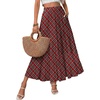 Zeagoo Women’s Skirt Chiffon Elastic High Waist Maxi Skirt with Pockets | Chiffon Elastic Waist Flowy A Line 3 Tiered Pleated Skirt With Pockets, for Work, Beach & Travel Vacation(Gz53)