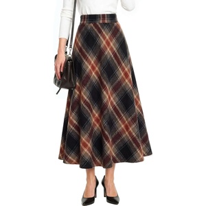Zeagoo Plaid Skirts for Women Elastic Waist Aline Tartan Skirt with Pockets(Gw53)