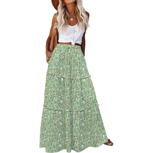 Zeagoo Womens Casual Maxi Skirts for Women 2026 High Waist Boho Skirts Floral Printed Long Flowy Skirt with Pockets(Xh534)