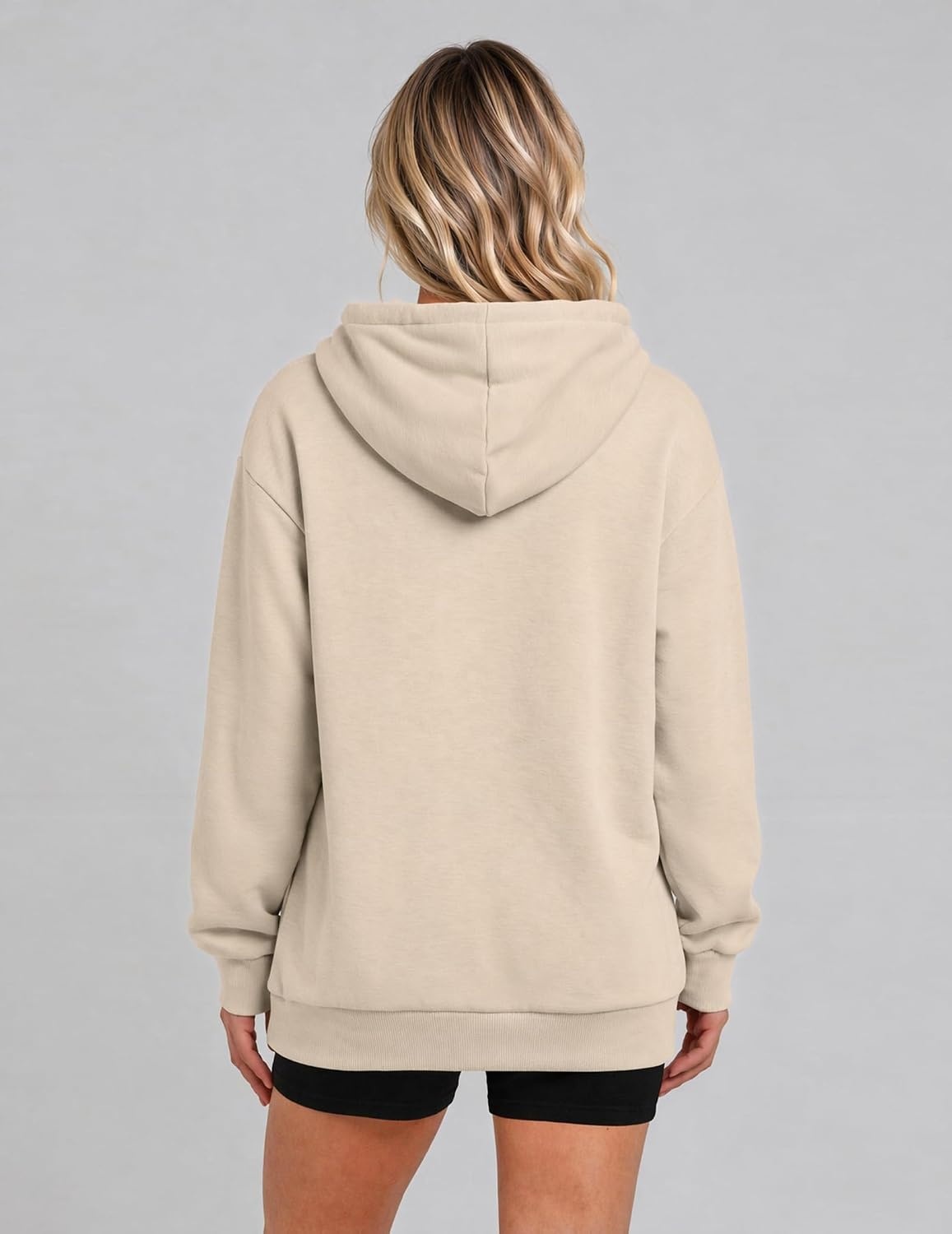 image:imageZeagoo Hoodies for Women Casual Button Collar Drawstring Long Sleeve Hooded Sweatshirt Pullover Tops for Fall Winter 2026Moon Grey