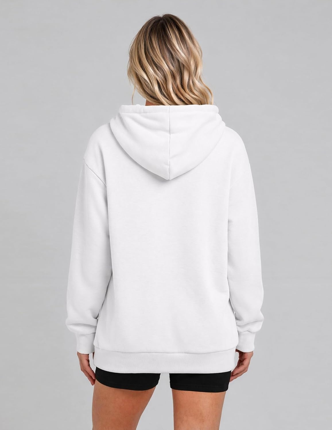 image:imageZeagoo Hoodies for Women Casual Button Collar Drawstring Long Sleeve Hooded Sweatshirt Pullover Tops for Fall Winter 2026White