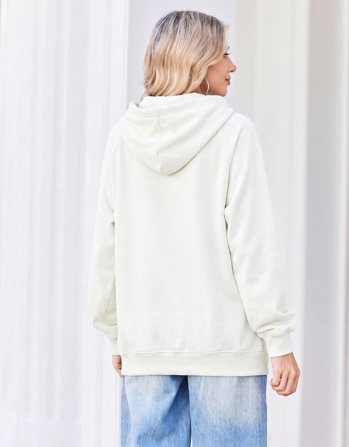 image:imageZeagoo Womens Oversized Hoodies Pullover Fleece Hooded Sweatshirt Trendy Comfort Hoodie Womens Fall Clothes Kangaroo Pocket Raglan Sleeves Long Sleeve Solid Color Casual Winter MidweightHearts