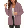 Zeagoo Hoodie for Women Hooded Sweatshirt Button Hoodies With Pockets Comfy Fleece Jackets 2026 Fashion S-3XL(Ash Pink)