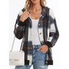 Zeagoo Hoodie for Women Hooded Sweatshirt Button Hoodies With Pockets Comfy Fleece Jackets 2026 Fashion S-3XL(Black Plaid)