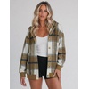 Zeagoo Hoodie for Women Hooded Sweatshirt Button Hoodies With Pockets Comfy Fleece Jackets 2026 Fashion S-3XL(Brown Plaid)