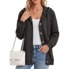 Zeagoo Hoodie for Women Hooded Sweatshirt Button Hoodies With Pockets Comfy Fleece Jackets 2026 Fashion S-3XL(Dark Gray)