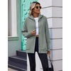 Zeagoo Hoodie for Women Hooded Sweatshirt Button Hoodies With Pockets Comfy Fleece Jackets 2026 Fashion S-3XL(Gray-green)