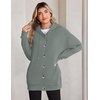 Zeagoo Hoodie for Women Hooded Sweatshirt Button Hoodies With Pockets Comfy Fleece Jackets 2026 Fashion S-3XL(Gray-green)